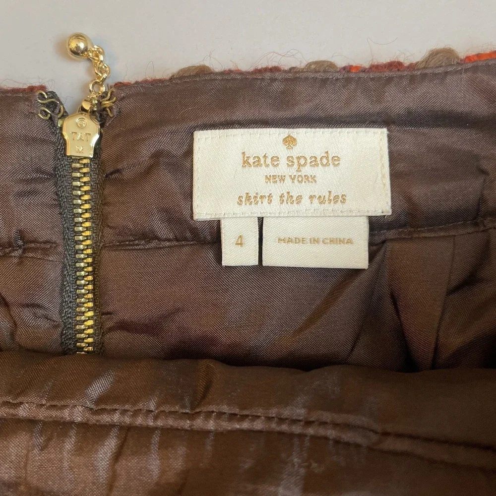 Kate Spade New York Women's Pencil Skirt Wool‎ Tweed Size 4 High Waist Work